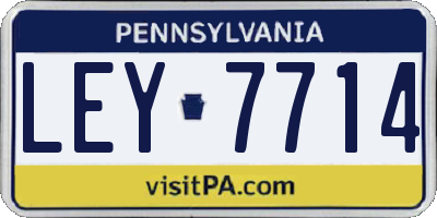 PA license plate LEY7714