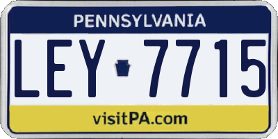 PA license plate LEY7715