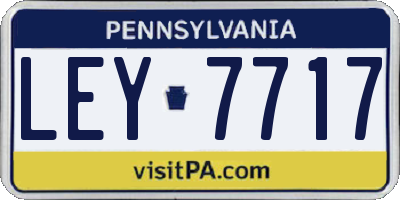 PA license plate LEY7717