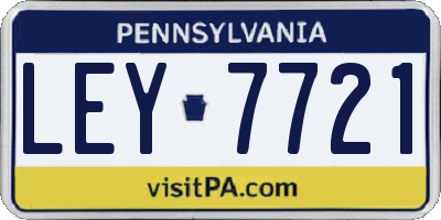 PA license plate LEY7721