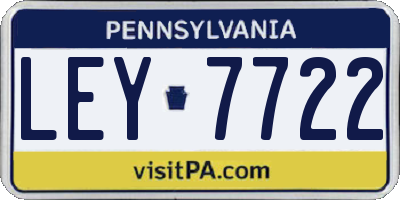 PA license plate LEY7722