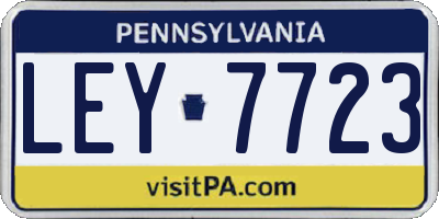 PA license plate LEY7723