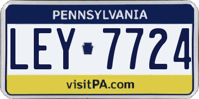 PA license plate LEY7724