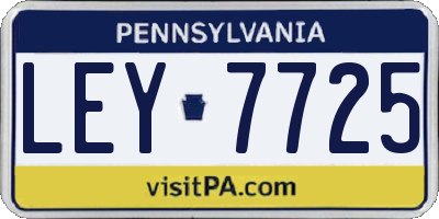 PA license plate LEY7725
