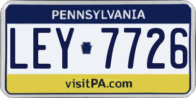 PA license plate LEY7726
