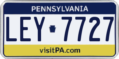 PA license plate LEY7727
