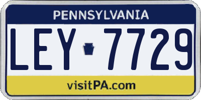 PA license plate LEY7729