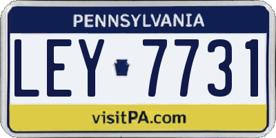 PA license plate LEY7731