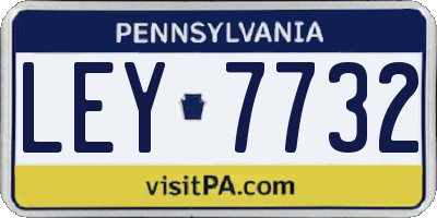PA license plate LEY7732