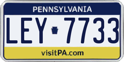 PA license plate LEY7733
