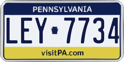 PA license plate LEY7734