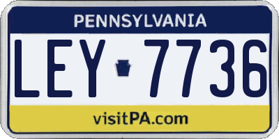 PA license plate LEY7736