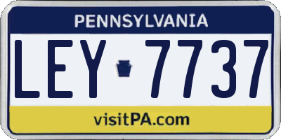 PA license plate LEY7737
