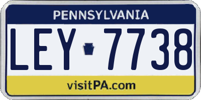 PA license plate LEY7738