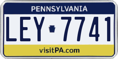 PA license plate LEY7741