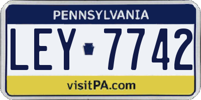 PA license plate LEY7742