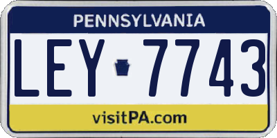 PA license plate LEY7743