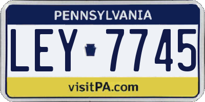 PA license plate LEY7745