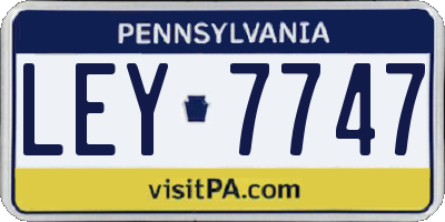 PA license plate LEY7747