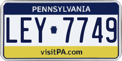 PA license plate LEY7749