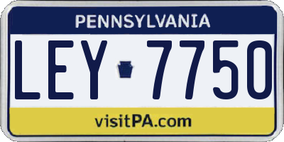 PA license plate LEY7750