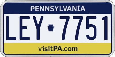 PA license plate LEY7751