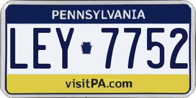 PA license plate LEY7752