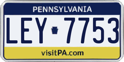 PA license plate LEY7753
