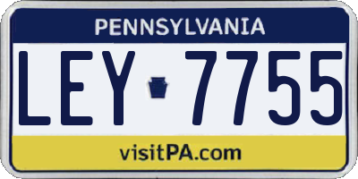PA license plate LEY7755