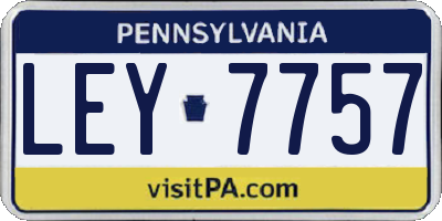 PA license plate LEY7757