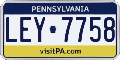 PA license plate LEY7758