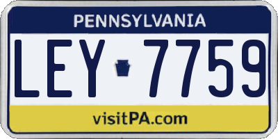 PA license plate LEY7759
