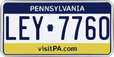 PA license plate LEY7760