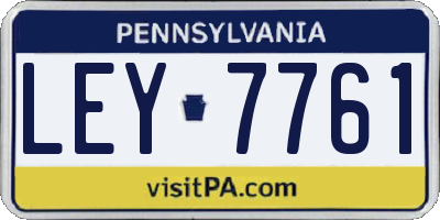 PA license plate LEY7761