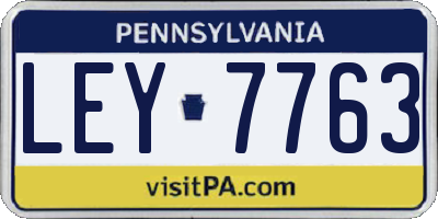 PA license plate LEY7763