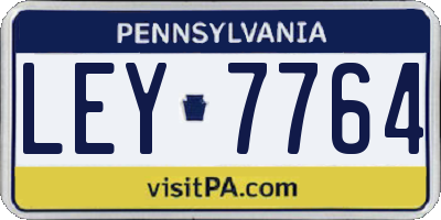 PA license plate LEY7764