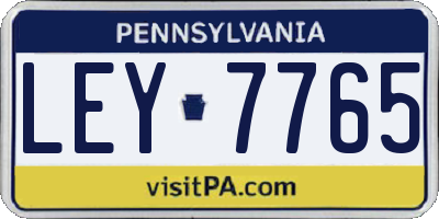 PA license plate LEY7765