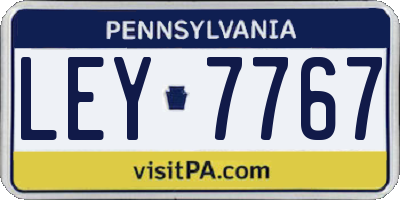 PA license plate LEY7767