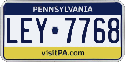 PA license plate LEY7768