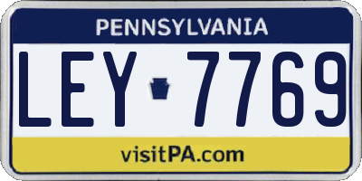 PA license plate LEY7769