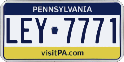 PA license plate LEY7771