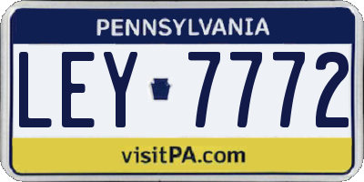 PA license plate LEY7772