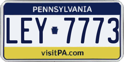 PA license plate LEY7773