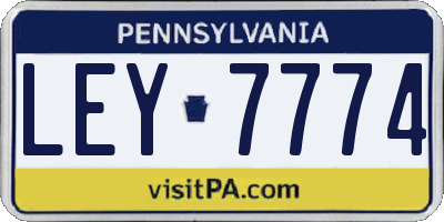 PA license plate LEY7774