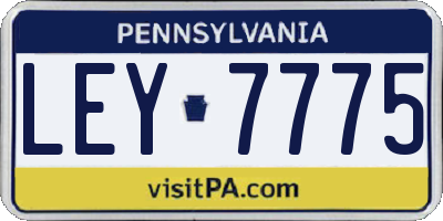 PA license plate LEY7775