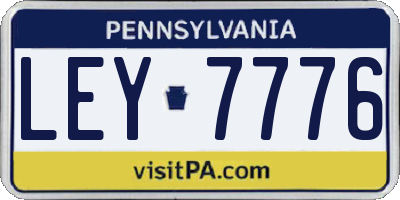PA license plate LEY7776
