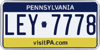 PA license plate LEY7778