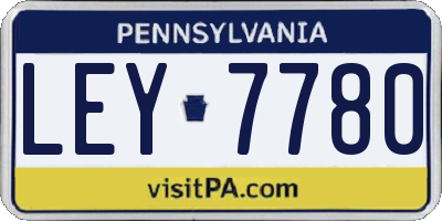 PA license plate LEY7780