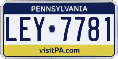 PA license plate LEY7781