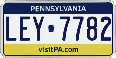 PA license plate LEY7782